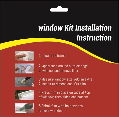 Miniatura 2 de Kit de película aislante para ventana FonsBleaudy para mantener el frío fuera Kit de película retráctil aislante para ventana (para 5 ventanas)