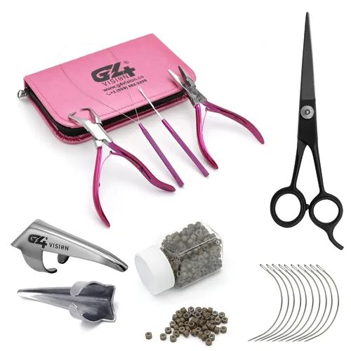 Miniatura 8 de Kit de herramientas profesionales para extensiones de cabello y cuentas, juego de alicates para quitar cuentas (4 piezas) I-Link Micro Ring Loop