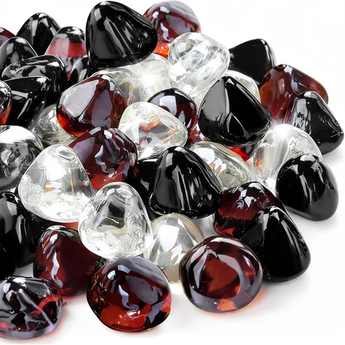 Miniatura 15 de GasSaf Diamonds - Vidrio de fuego para fogón de gas o propano, chimenea y paisajismo, 10 libras, 1 pulgada (lustre rosa)