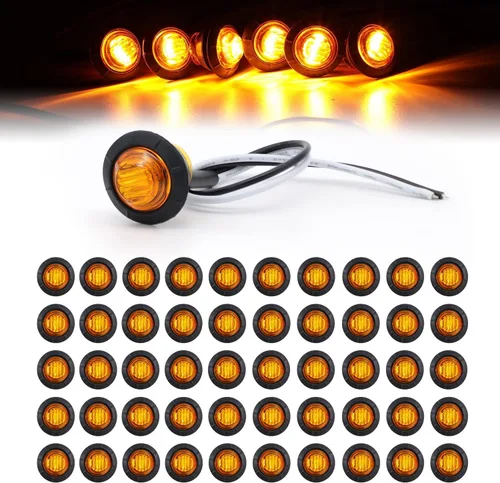 Miniatura 7 de TMH 60 piezas de 3/4 pulgadas 20 ámbar + 20 rojas + 20 blancas luz 3 LED marcadores de separación luces indicadoras de marcador lateral mini