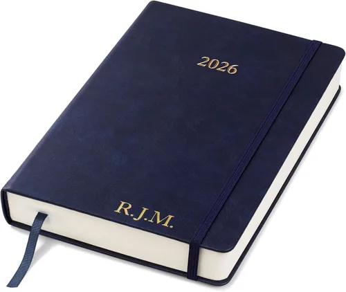 Miniatura 22 de Wykeham's Agenda diaria ejecutiva 2026 – Días festivos y formato – Personalización disponible (marrón, 6 x 4.5 pulgadas)