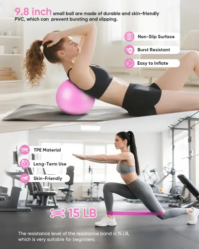Miniatura 5 de Kit de Pilates para Casa Sensrola, Kit Esencial de Pilates para Mujeres, Juego de Equipo de Pilates con Anillo de Pilates, Bandas de Resistencia