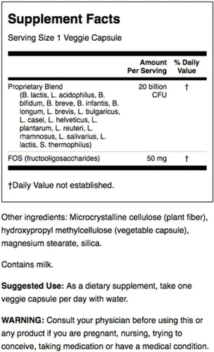 Miniatura 2 de Swanson Probiótico para la salud digestiva del tracto gastrointestinal Apoyo inmunológico Los viajeros apoyan 20 mil millones de UFC con prebiótico