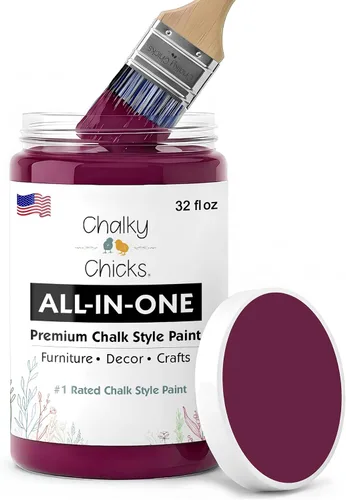 Miniatura 94 de Chalky Chicks - Pintura mate a la tiza, no requiere lijado, 4 onzas líquidas, color gris oscuro (Gun Metal Gray), para muebles, pintura sin Gris