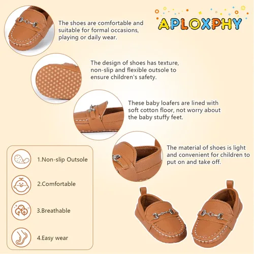 Miniatura 5 de Aploxphy Mocasines clásicos para bebés, niñas y niños, zapatos de vestir Oxford para bebés y niñas, zapatos de vestir para precaminantes, mocasines
