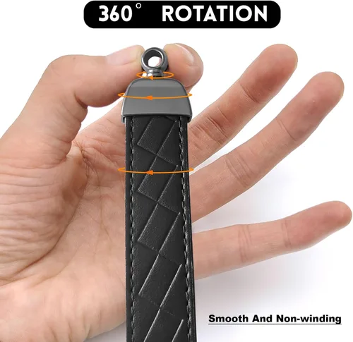 Miniatura 5 de NTNEV Llavero de cuero genuino para automóvil, llavero universal, giratorio de 360 grados, anillo en D antipérdida, 2 llaveros y 1 destornillador