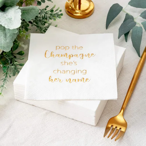 Miniatura 4 de Crisky Servilletas de cóctel para despedida de soltera, servilletas de postre de lámina dorada, despedida de soltera, despedida de soltera, fiesta
