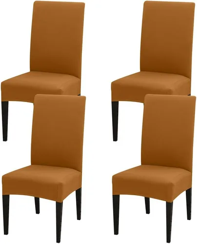 Miniatura 34 de JQinHome Juego de 8 fundas para sillas de comedor, fundas de alta elasticidad extraíbles y lavables, fundas protectoras de asiento para silla