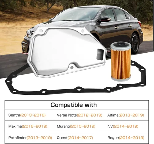 Miniatura 2 de Kit de filtros de aceite de transmisión de repuesto para 33010-JF015 Juego de tres piezas de 15 agujeros compatible con Nissan Sentra Versa Note