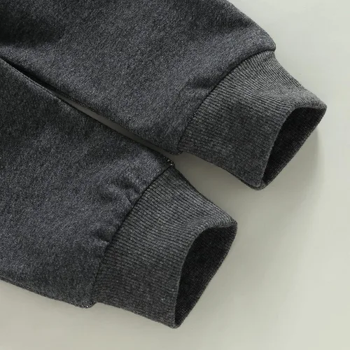 Miniatura 146 de Conjunto de 2 piezas de sudadera de manga larga con cuello redondo y pantalones casuales para bebés y niños pequeños