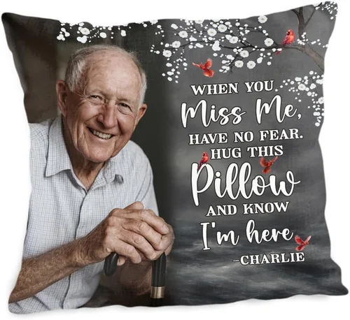 Miniatura 9 de ENCYCOM Almohada personalizada con texto en inglés "A Hug from Heaven", regalo de condolencias por pérdida de seres queridos, regalos de recuerdo