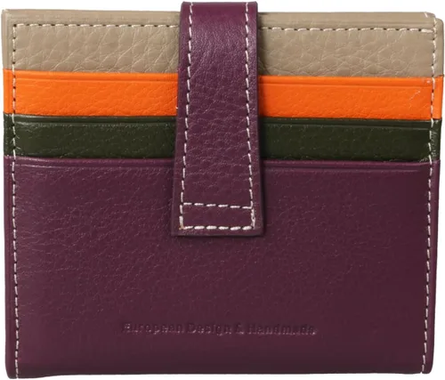 Miniatura 75 de Grande -3803 Cartera unisex, Azul (Iced Blue), Cartera delgada de cuero con cierre a presión pequeño