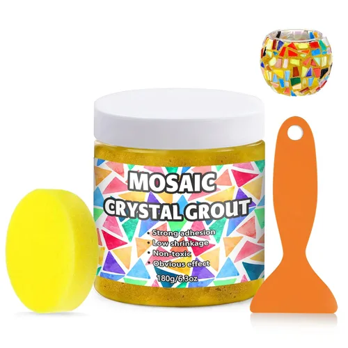 Lechada de cristal de mosaico, herramientas de azulejos de mosaico, accesorios de mosaico, esencial para lechada hecha a mano y perfecto para Dorado