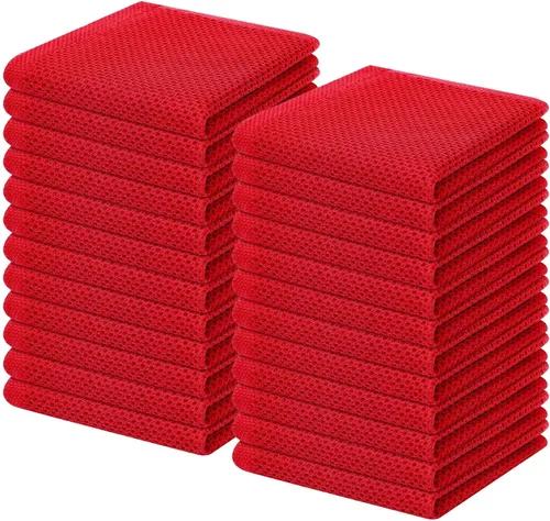 Miniatura 196 de Homaxy Paños de cocina de 100% algodón con tejido de gofre, ultra suaves, absorbentes, de secado rápido, 12 x 12 pulgadas, paquete de 6, amarillo