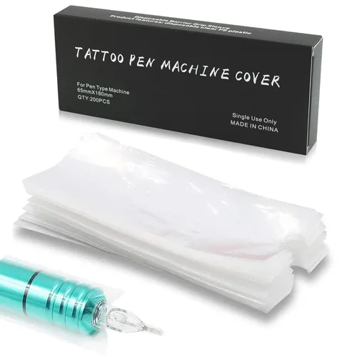 Yuelong - Fundas grandes para bolígrafos para máquina de tatuaje, 200 unidades, fundas de 2.56 x 7.09 pulgadas, fundas de plástico para máquina de