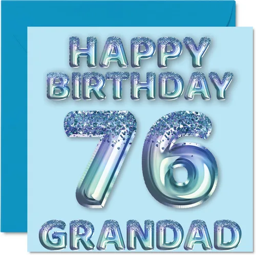 Miniatura 191 de Stuff4 Tarjeta de primer cumpleaños para niños, globo de fiesta con purpurina azul, tarjetas de feliz cumpleaños para niño de 1 año, nieto, hijo, 57