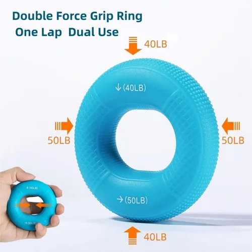 Miniatura 2 de Entrenador de fuerza de agarre, anillo fortalecedor de agarre de mano de silicona, entrenamiento de agarre de dedo, anillos de agarre de doble