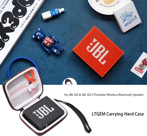 Miniatura 6 de LTGEM - Funda compatible con JBL GO2 / GO 2 / GO Altavoz ultra portátil impermeable, negro y gris