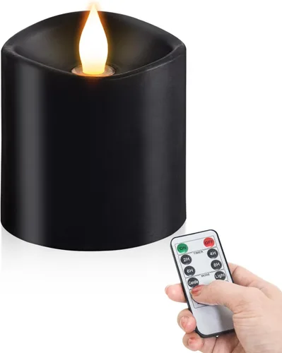 Velas parpadeantes sin llama de 3 x 3, velas LED de cera real con temporizador, velas sin llama con control remoto, velas que funcionan con pilas,