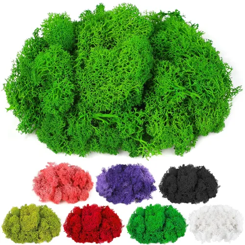 Miniatura 14 de CCINEE Musgo preservado, musgo de reno falso de 4 onzas para plantas en maceta para manualidades, decoración floral de pared, centros de mesa de Rosa