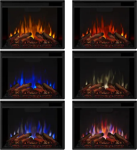 Miniatura 7 de Eliot - Soporte para TV con chimenea eléctrica de 81 pulgadas, color gris antiguo Real Flame
