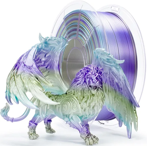 Miniatura 25 de ZIRO Filamento PLA, Filamento de Impresora 3D de Seda de Coextrusión de Triple Color 1.75mm, para Bolígrafo de Impresora 3D, Carrete PLA Multicolor