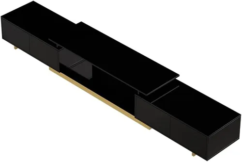 Miniatura 3 de Homary - Soporte extensible para sala de estar, consola multimedia para televisores de 65 a 85 pulgadas (negro)