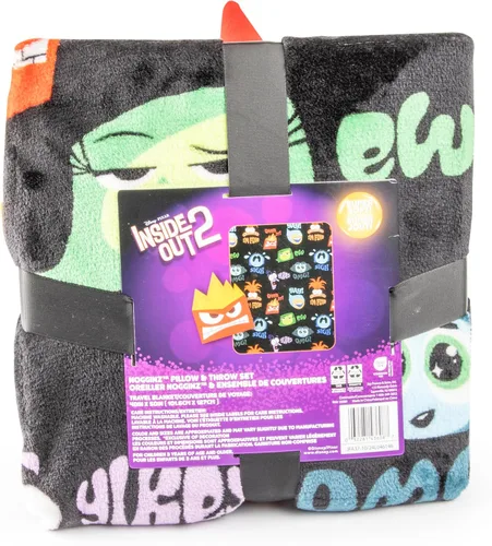 Miniatura 9 de Jay Franco Disney Pixar Inside Out Anger Nogginz - Juego de ropa de cama de viaje de 40 x 50 pulgadas, manta y almohada de viaje ligera para niños