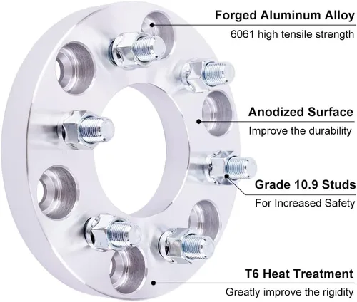 Miniatura 5 de 2 unidades de adaptadores de rueda 6x135 a 6x5.5 de 1 pulgada con pernos 14x2 compatibles con Ford 6 Lug 6x135 a 6x139.7 para 2004-2014 F150