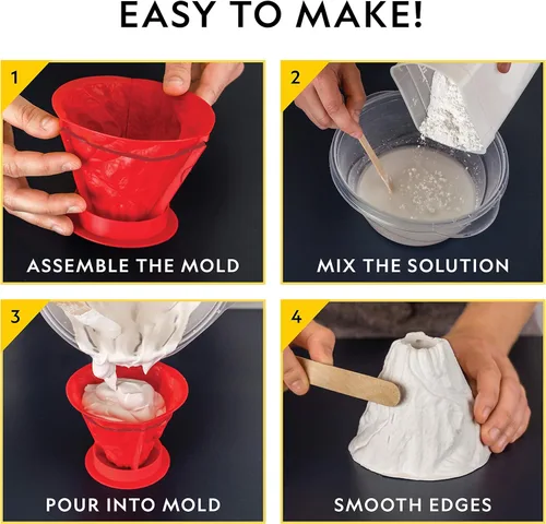 Miniatura 11 de Kit de Volcán Ultimate de National Geographic – Kit de ciencia volcánica en erupción para niños, 3 veces más erupciones, cristales pop que crean