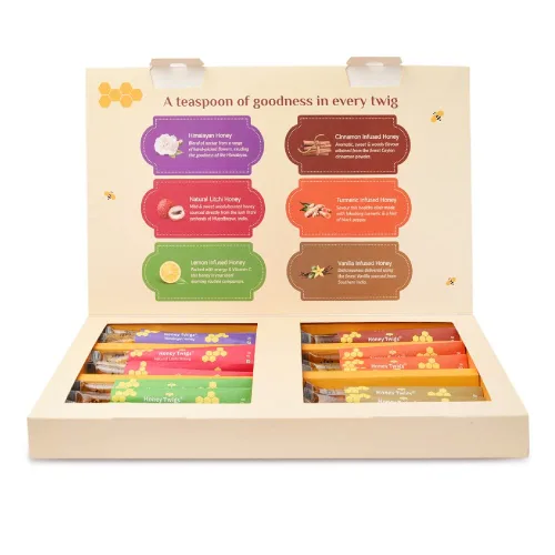 Honey Twigs Honey Sticks Caja de regalo – 36 pajitas de miel natural de una sola porción – 8.47 onzas por paquete (0.28 oz por palo) | Paquete de