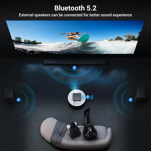 Miniatura 12 de Proyector de decodificación ANSI 4K 2000 con WiFi y Bluetooth, cine en casa de película HAPPRUN con enfoque automático, pantalla de 300 pulgadas