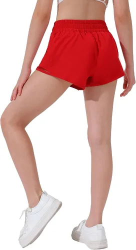 Miniatura 5 de Aurefin Pantalones cortos deportivos para niñas, pantalones cortos ligeros para correr para adolescentes, niñas, pantalones cortos deportivos