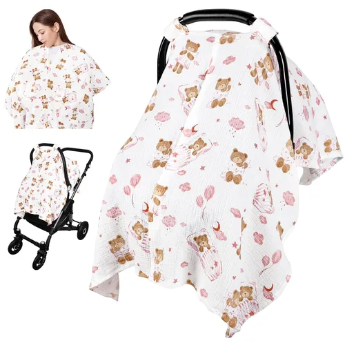 Miniatura 11 de Funda de asiento de automóvil para bebés, niñas y niños, funda de asiento de automóvil de algodón de verano para asiento de automóvil, cómoda funda