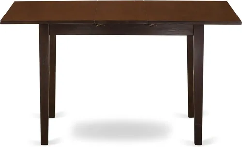 Miniatura 3 de HomeStock Juego de mesa de cocina de 5 piezas para 4 personas, incluye una mesa de comedor rectangular con hojas y 4 sillas Parson de tela de lino
