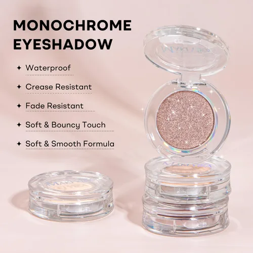 Miniatura 5 de MAKI YIKA Paleta de sombra de ojos blanca mate para mujer, sombra de ojos en polvo blanco pigmentado para ojos marrones, paleta de maquillaje