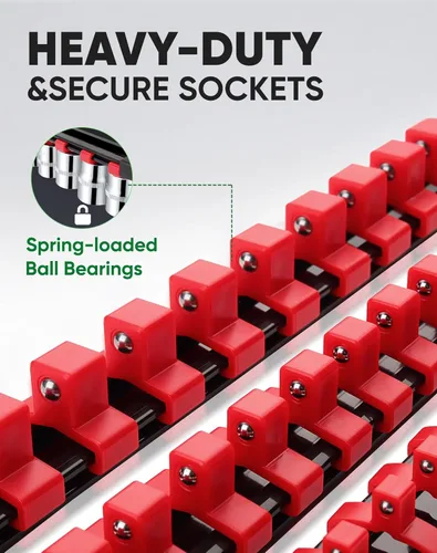 Miniatura 3 de ALOANES 9 organizadores de enchufes de acrilonitrilo butadieno estireno, rieles de enchufe para unidades de 1/2 pulgada, 3/8 pulgadas y 1/4