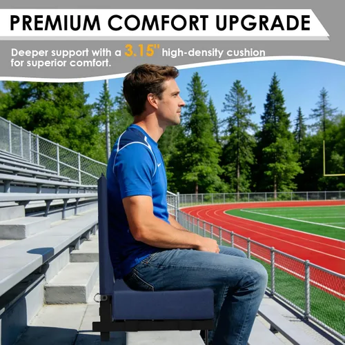 Miniatura 3 de Stadium Seats with Back Support,Bleacher Chairs with Cushion, Portable Folding Stadium Chair with Removable Cushion and Large Pocket for School
