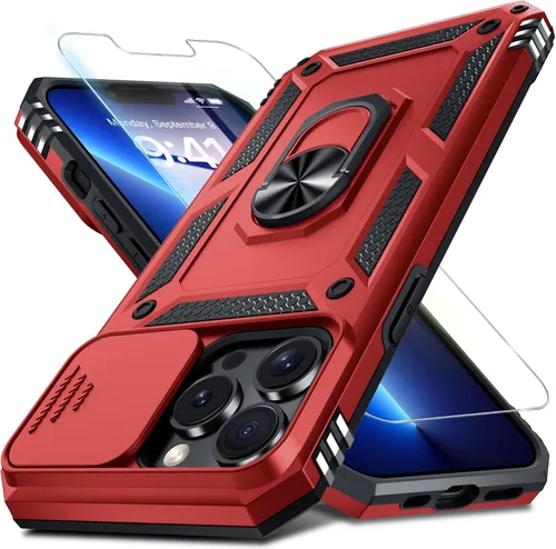 Miniatura 71 de Janmitta - Funda para iPhone 14 Pro con cubierta deslizante para lente de cámara incorporada + protector de pantalla, funda de cuerpo completo