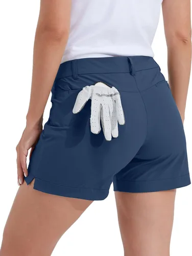 Miniatura 21 de Willit Pantalones cortos de golf de 4.5 pulgadas para mujer, de secado rápido, casuales, con bolsillos, resistentes al agua
