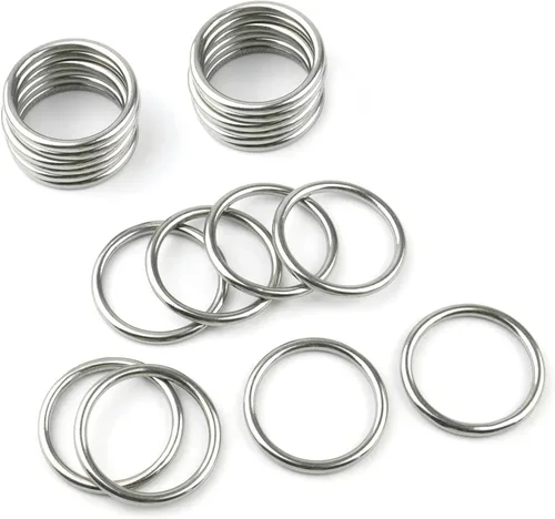 Miniatura 4 de 20 anillos redondos soldados de acero inoxidable 304 para cinturón de campamento, correas de perro, accesorios de equipaje