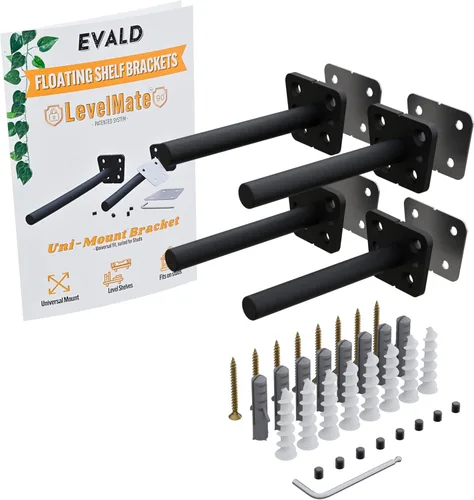 Miniatura 27 de EVALD Soporte de Estante Flotante Resistente Soporte de Repisa Flotante de 4 Pulgadas, Soportes de Estante Ocultos y Anclajes Accesorios