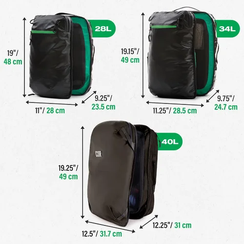 Miniatura 38 de COR Surf Mochila de viaje de mano Island Hopper 2.0 Mochila ultraligera aprobada para artículos personales 28L Negro Edición impermeable