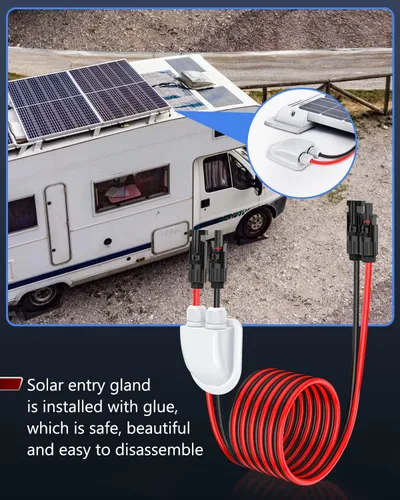 Miniatura 6 de ELECTOP Cable de extensión solar con glándula de entrada de cable doble solar, conector de cable de panel solar de 10 AWG con conector hembra