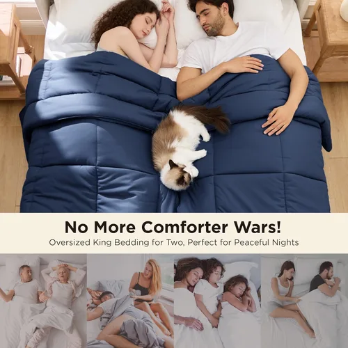 Miniatura 193 de Bedsure Relleno de edredón – Edredones acolchados tamaño King, edredón para todas las estaciones, ropa de cama alternativa de plumón suave, con 8