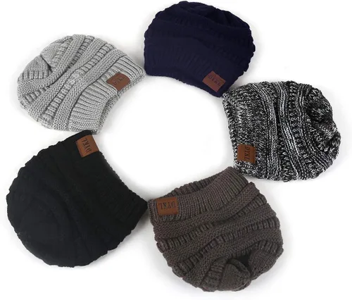 Miniatura 9 de Gorros de punto cálidos de invierno para niños y niñas, gorros suaves para bebés y niñas