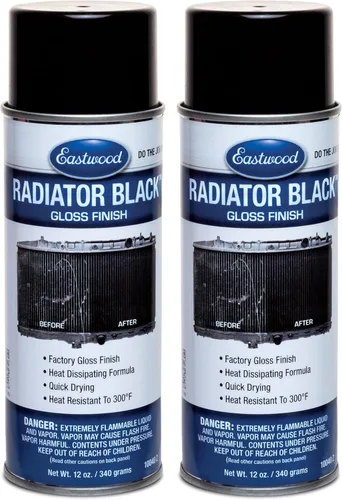 Miniatura 2 de Eastwood Pintura de radiador de alto calor, espray negro brillante para radiadores automotrices, acabado resistente a la piedra y a las astillas