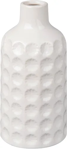 Floreros de cerámica blanca de 9 pulgadas, de porcelana, decorativo, bohemio, granja, beige, florero para decoración del hogar, mesa de cocina,