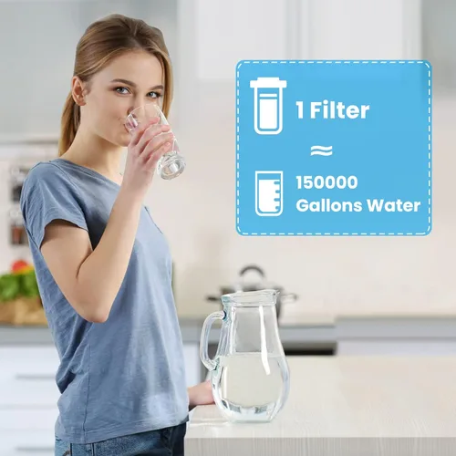 Miniatura 6 de Brightify Filtro de agua de carbono de 10 x 2.5 pulgadas, 5 micrones, cartucho de filtro de agua CTO para toda la casa compatible con Culligan