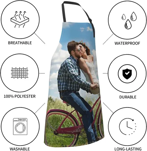 Miniatura 8 de Delantales personalizados para mujer con bolsillos, delantal personalizado, diseño de tu propio texto, foto, logotipo, delantal de cocina ajustable
